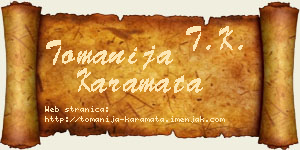 Tomanija Karamata vizit kartica